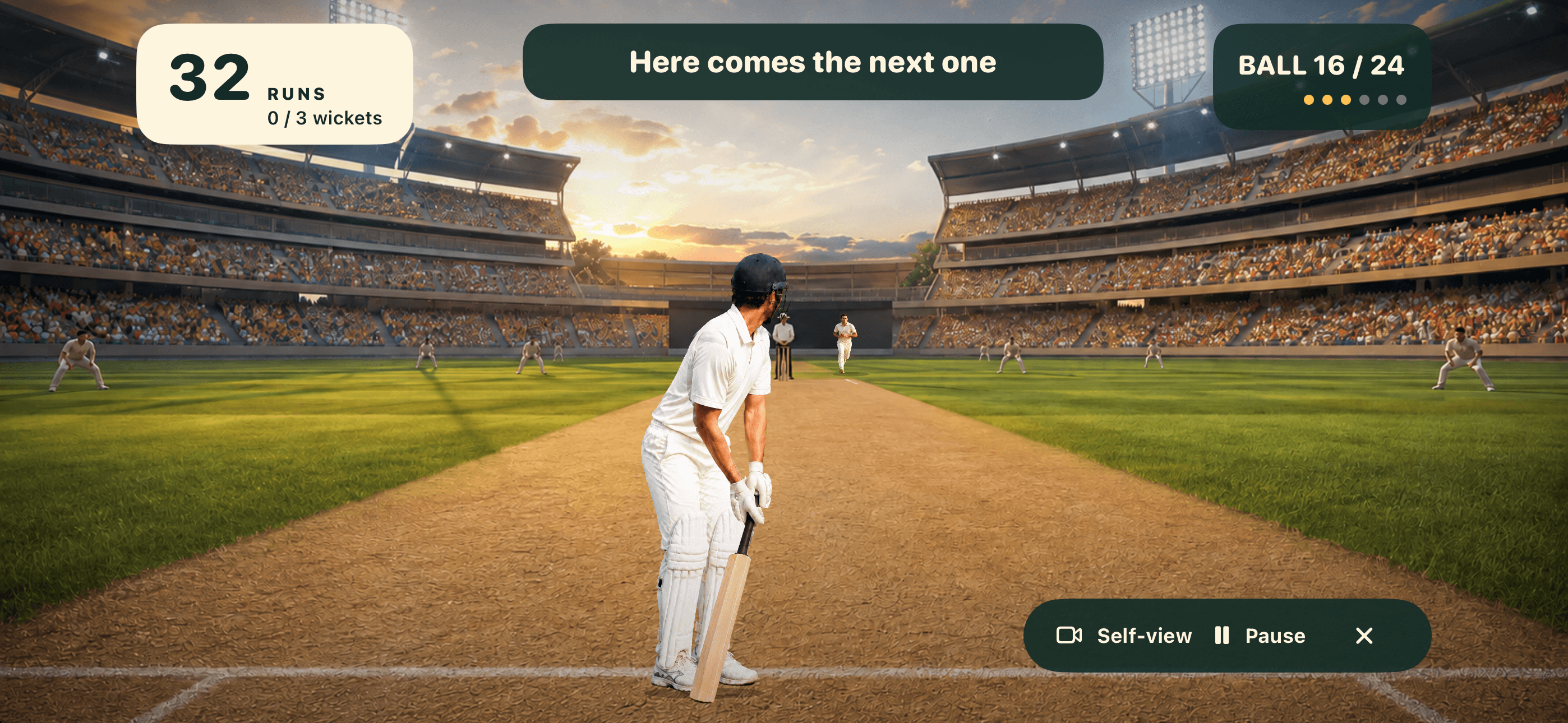 RallyCade cricket stadium and innings scoreboard