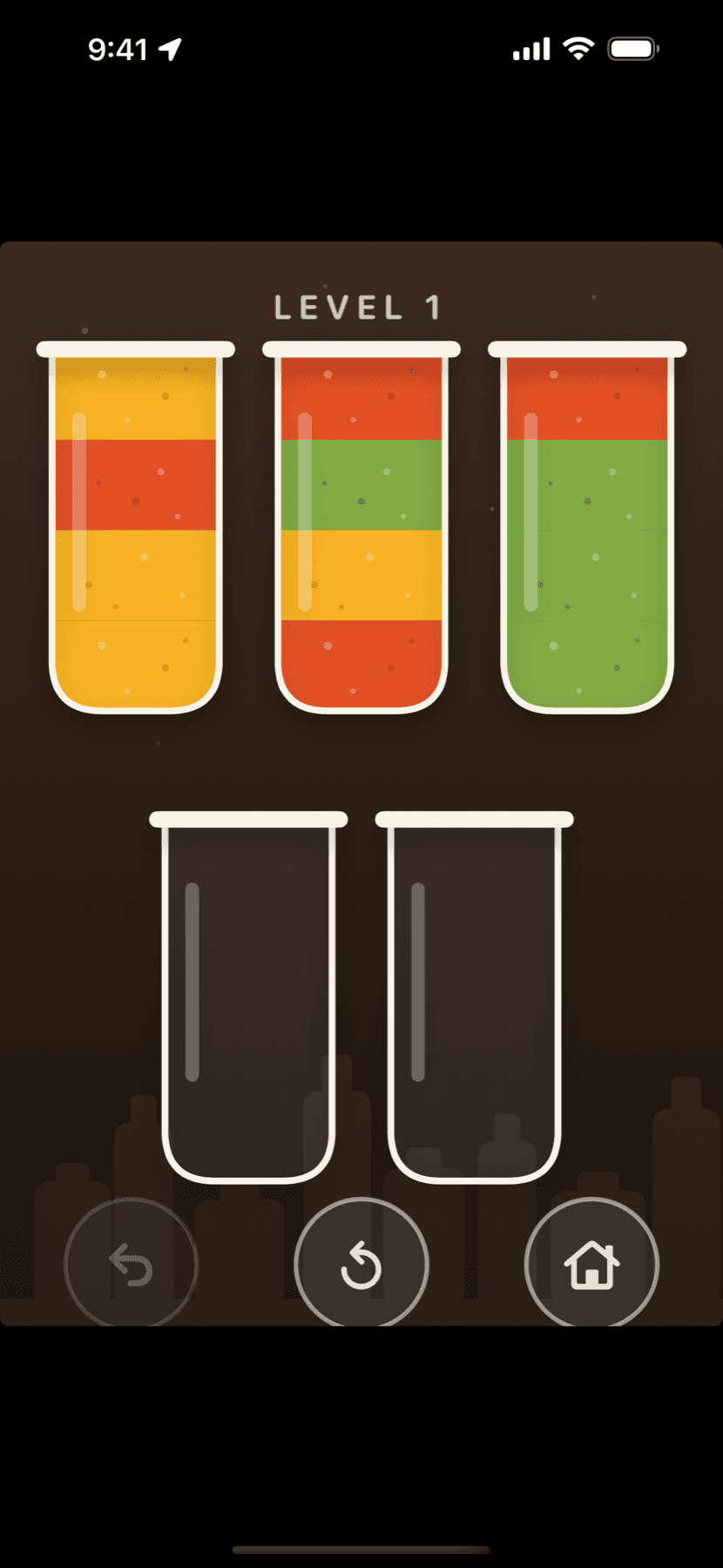 Spice Sort colorful spice jars and puzzle controls
